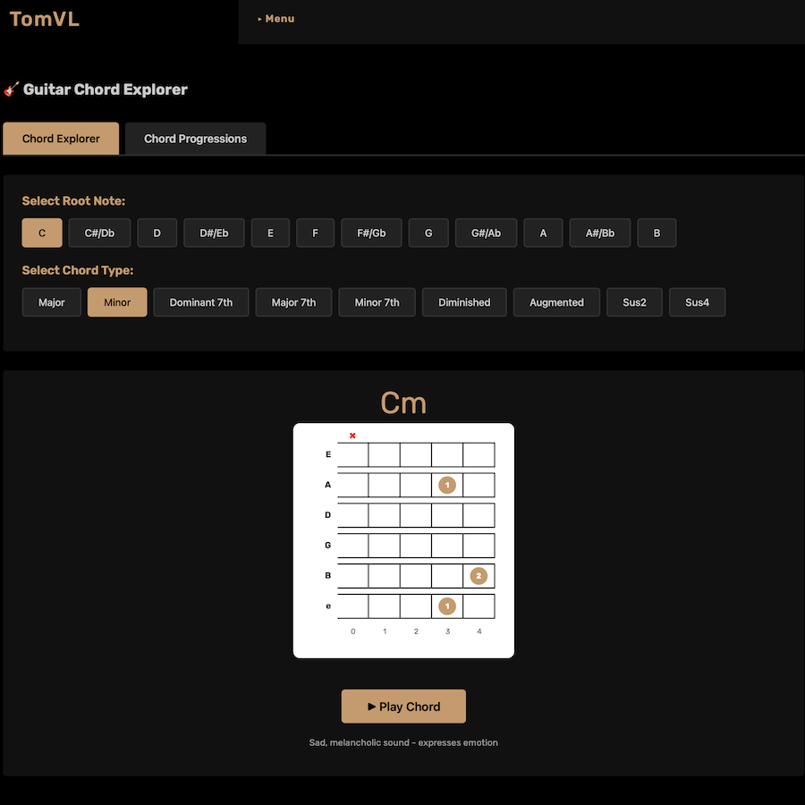 🎸 Guitar Chord Explorer